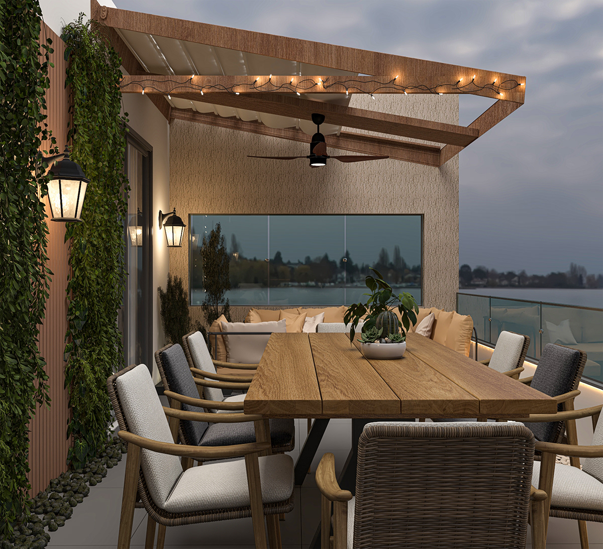 furniture Outdoor roof architecture interior design  3ds max Render exterior modern archviz