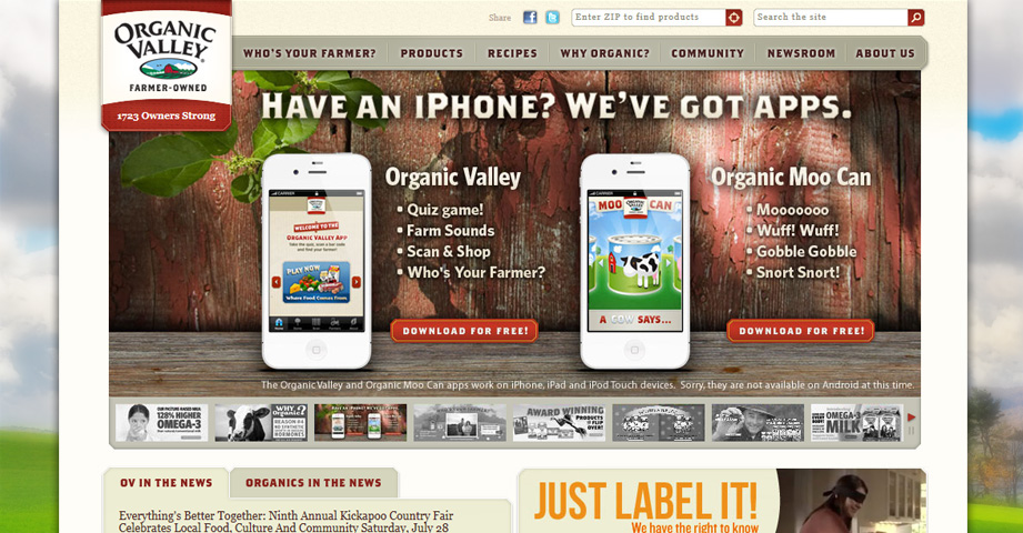 apple  ipad  iphone  mobile  app  organic  farm  farmer  cpg interactive digital  UI  UX Interface