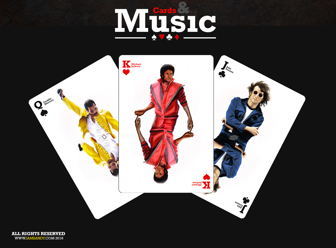 playing cards Michael Jackson queen John Lennon king Freddie Mercury music Sri lanka
