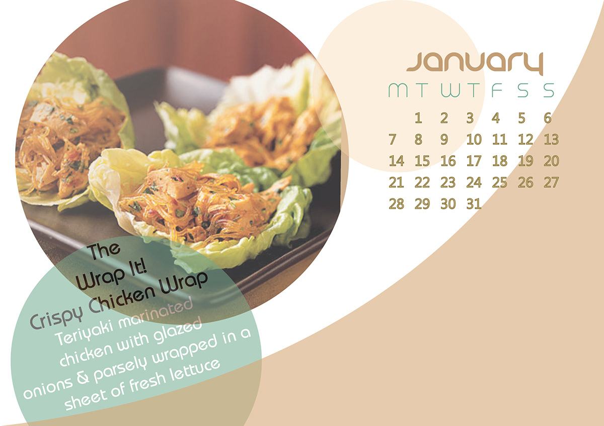 logo Food  wraps calendar shapes months restaurant healthy eating