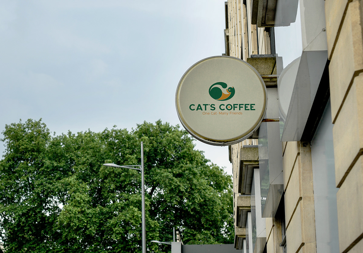 brand cafe cafeshop Cat cat coffee Coffee coffee shop identity Logo Design menu