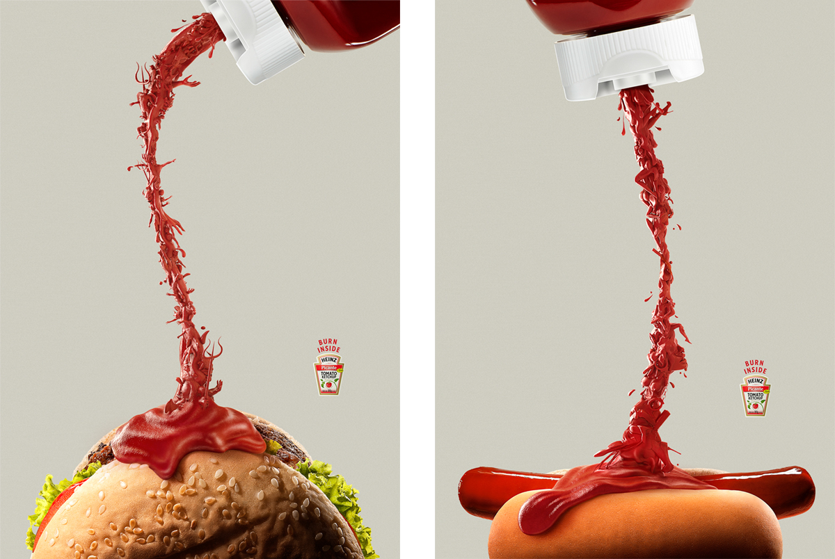 3D heinz ketchup pepper Chilli spice hot dog burger Demons hell Hot print CGI