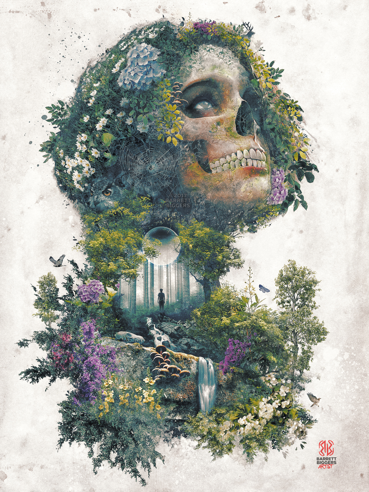Life and Death My Nature  Skull Surrealism Fantasy Art  on 