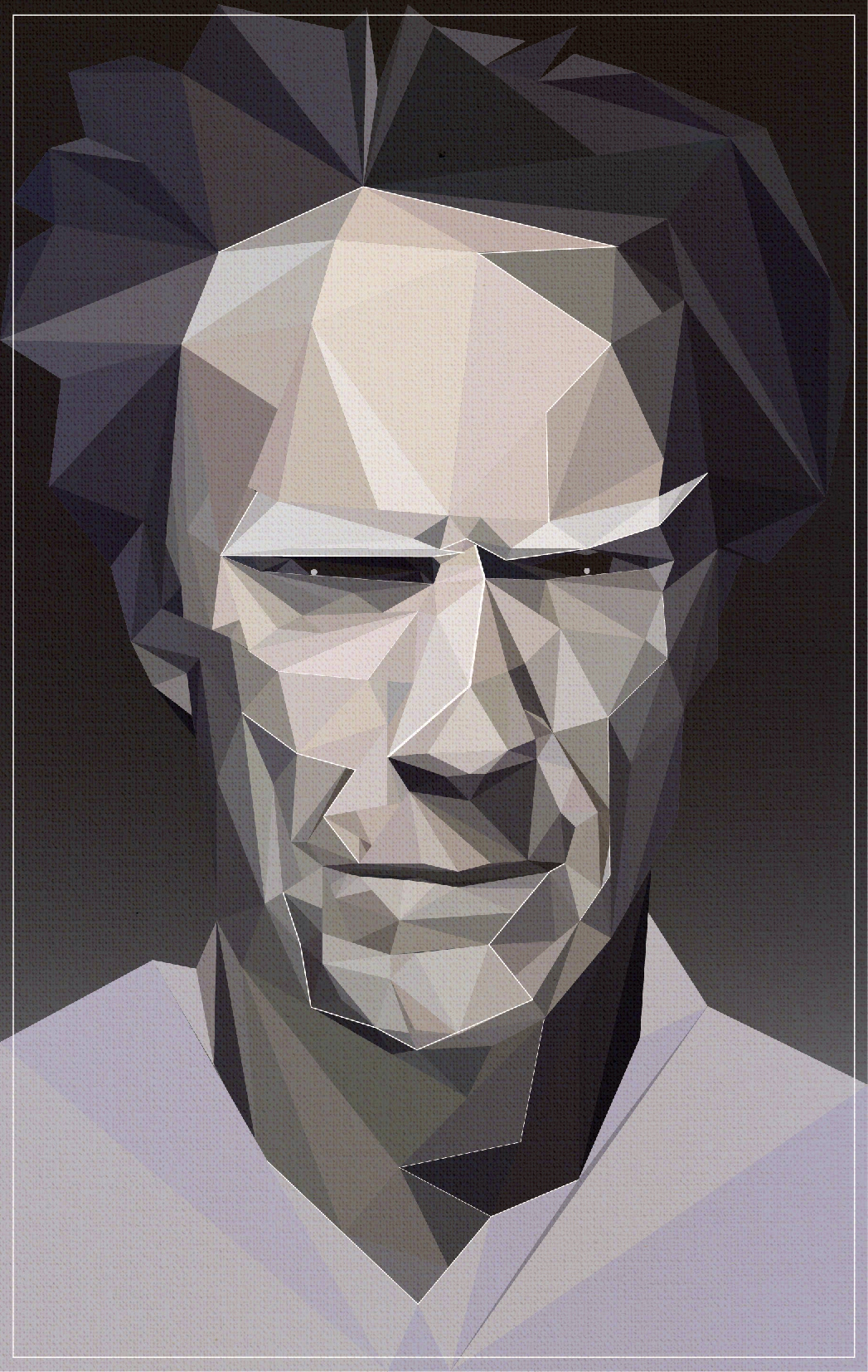 triangle geometry cowboy famous actor abstract portrait vector  eastwood hollywood jhony humor draw Polygons Low Poly