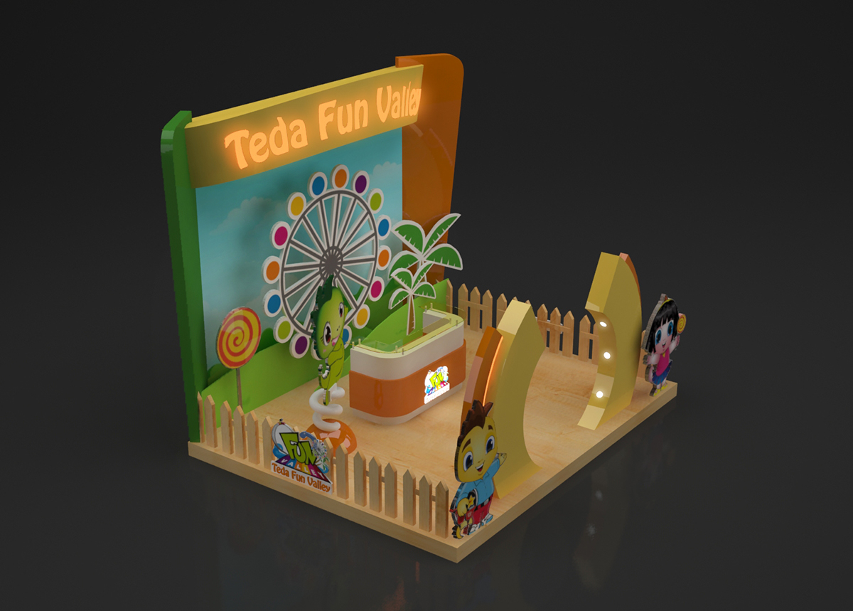 booth tida valley kids colours design Diecut wood portable