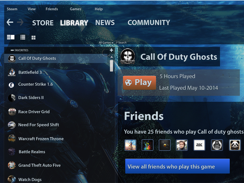 Steam call of duty user-interface