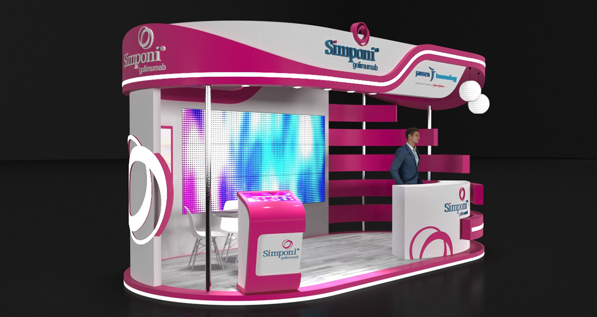 3D booth Event Exhibition  Exhibition Design  janssen Simponi Stand vray
