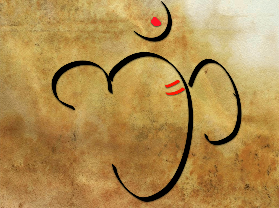 ganesha Om letters devanagari vector iPad
