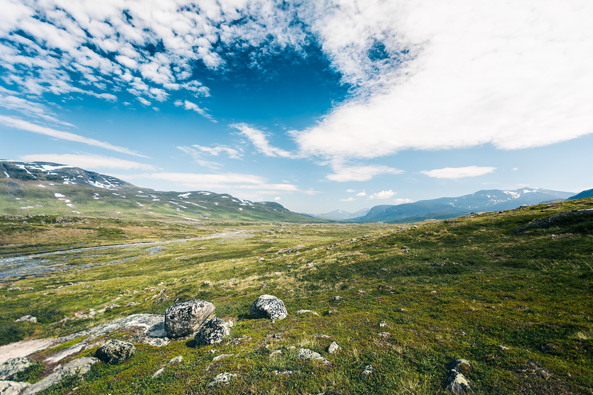 Landscape Sweden trekking weather Europe solitude Nature environment tundra camping outdoors clouds Sun midnight