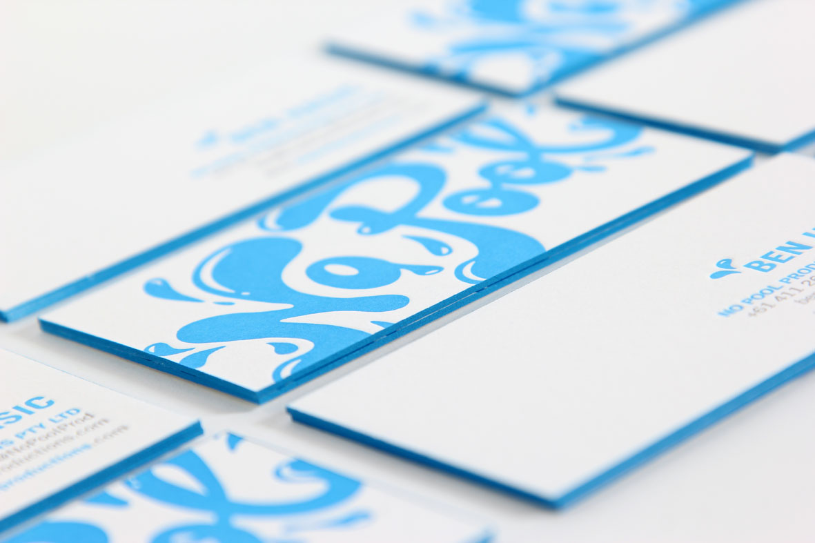 Business Cards letterpress Custom Lettering Hand Lettered edge painting