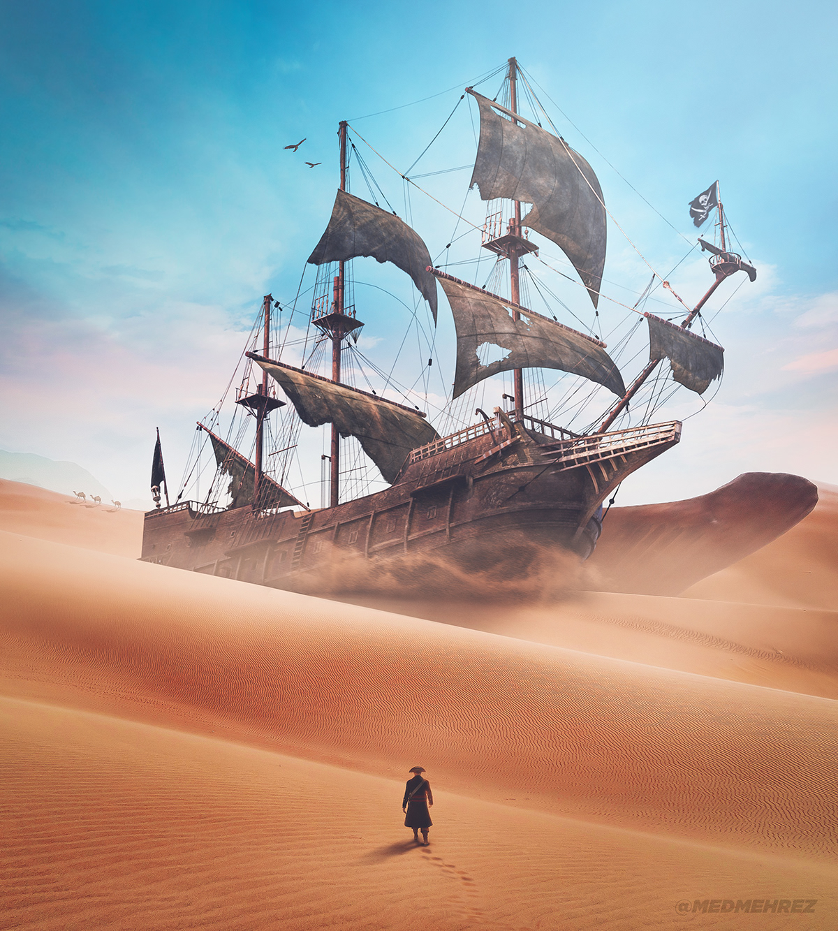 Photo-Manipulation: Pirate Ship [Desert Sailing] 