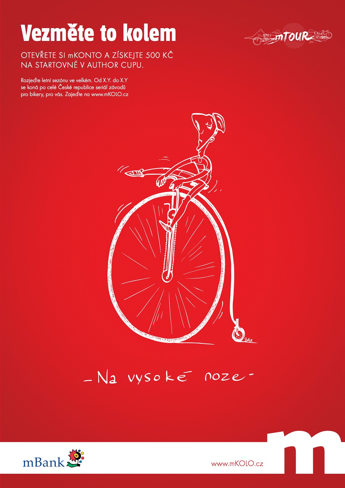 mBank mTour kola bikes ilustration Houdek Zach mustard