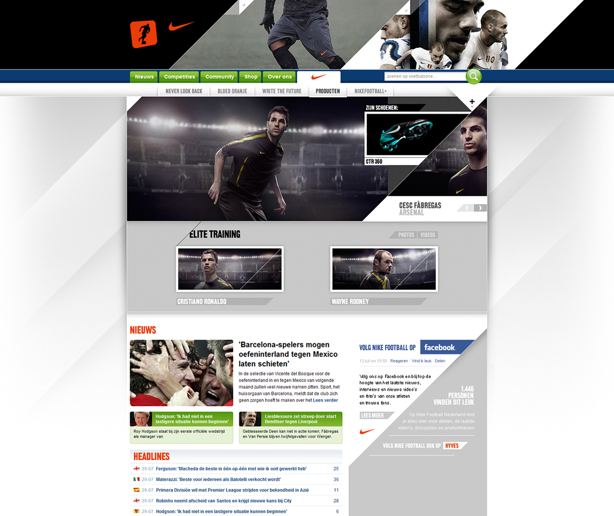 Nike Voetbalzone Pro Combat Smart ad social media twitter Swoosh battle campaign interface design nike football Sneijder Van der Vaart inter milan