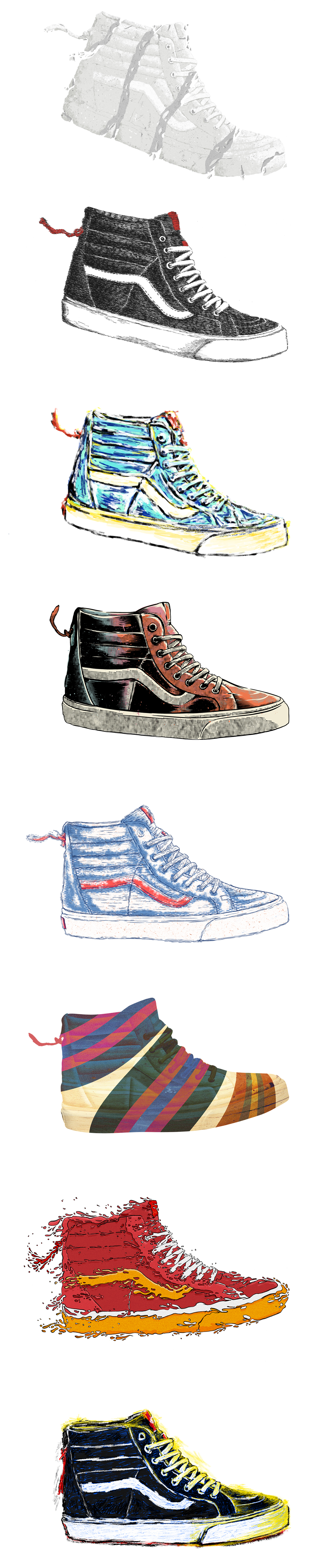 Vans Classic the hives skateboarding skate ilustracion gif animated Rock And Roll shoes handmade walk brand Behance Style