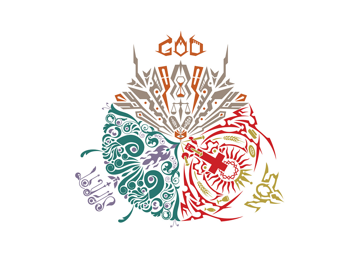 Triune God trinity illustration father son holyspirit trinity tattoo symbol design