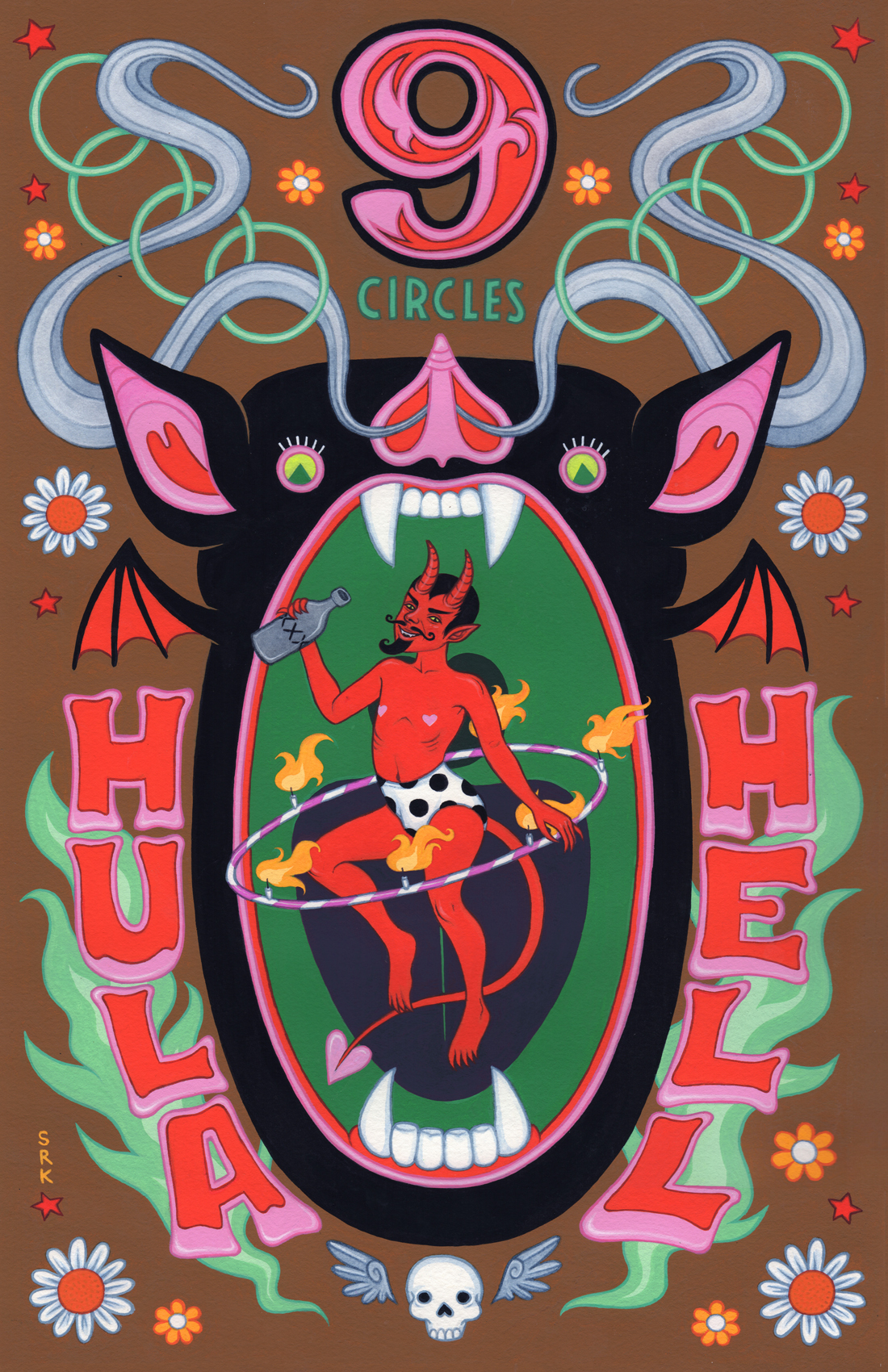 hula hoop hula hoop contest hell circles of hell circus poster hula hell devil Satan bat