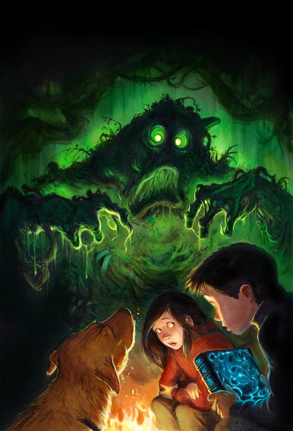 horror Middle grade watercolor ink digital gouache acrylic book cover ILLUSTRATION 