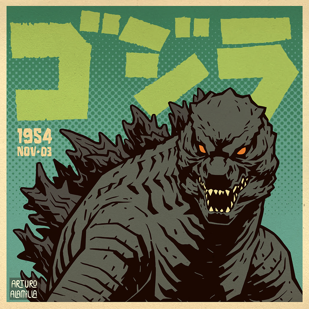 godzilla gojira kaiju giant monster TOHO monster Titan anniversary kanji