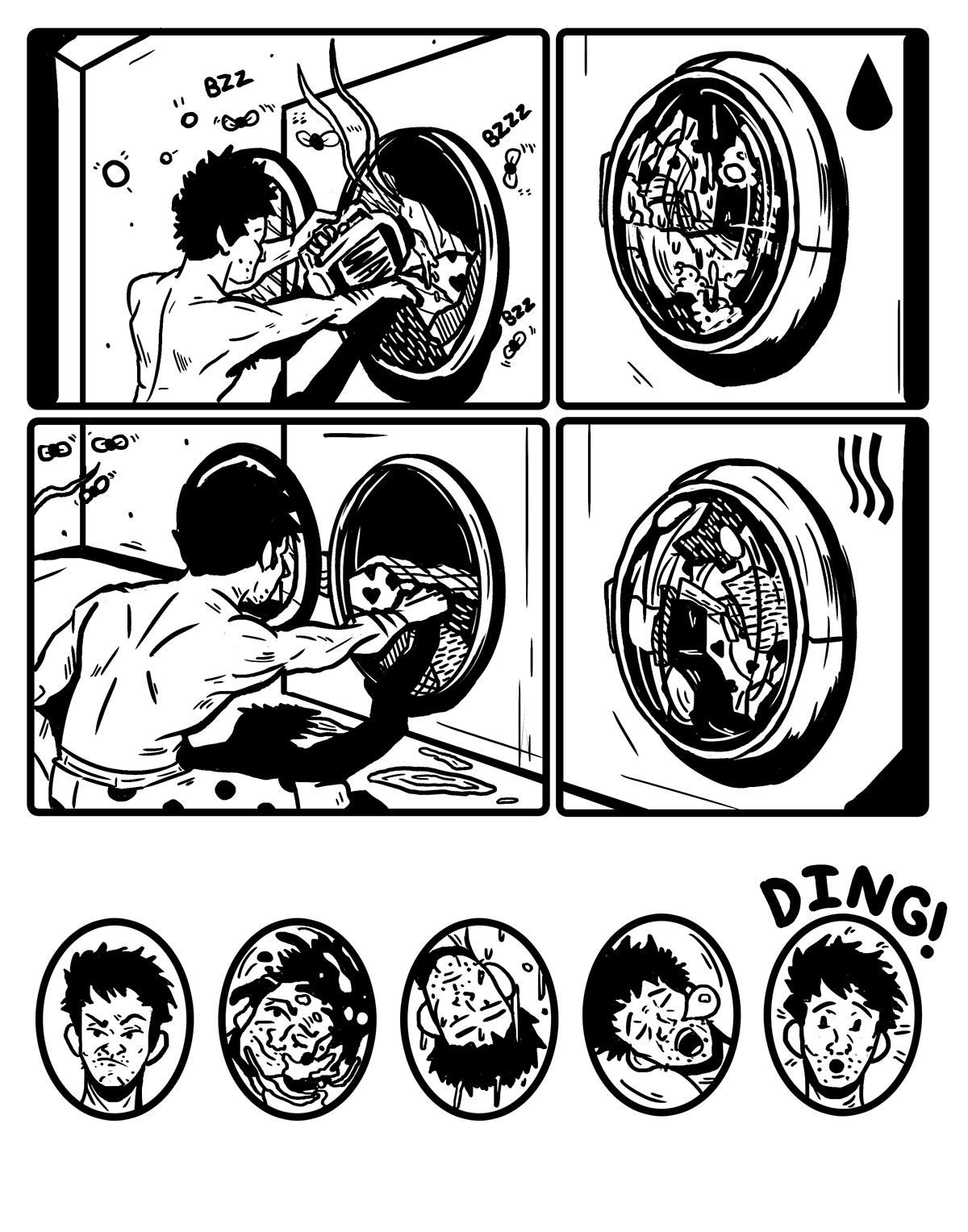 laundry laundry day comic black and white smelly funny humerous tale