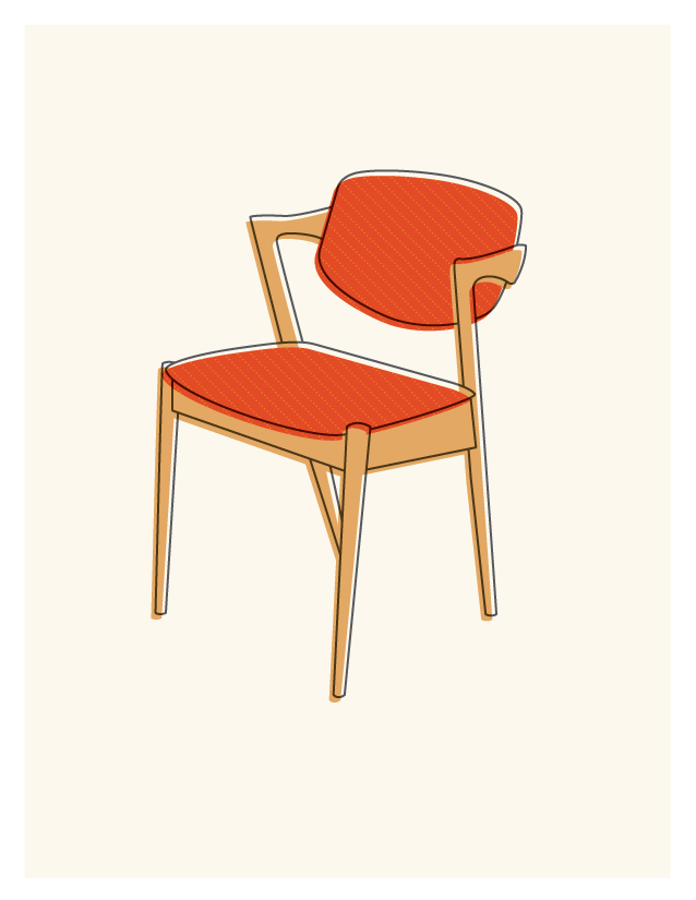 Mid Century modern chairs design pattern