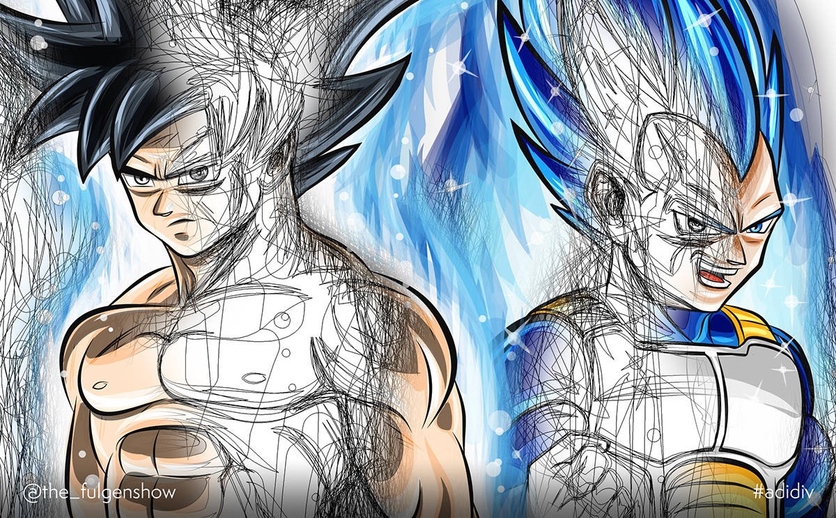 dragon ball super anime goku Vegeta vectors z fighter's adobe draw Fan Art