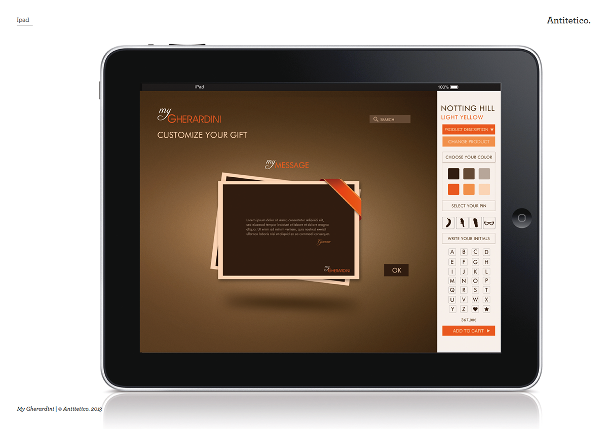 pop up brand identity iPad digital design corporate Retail Interior luxury italian fashion design