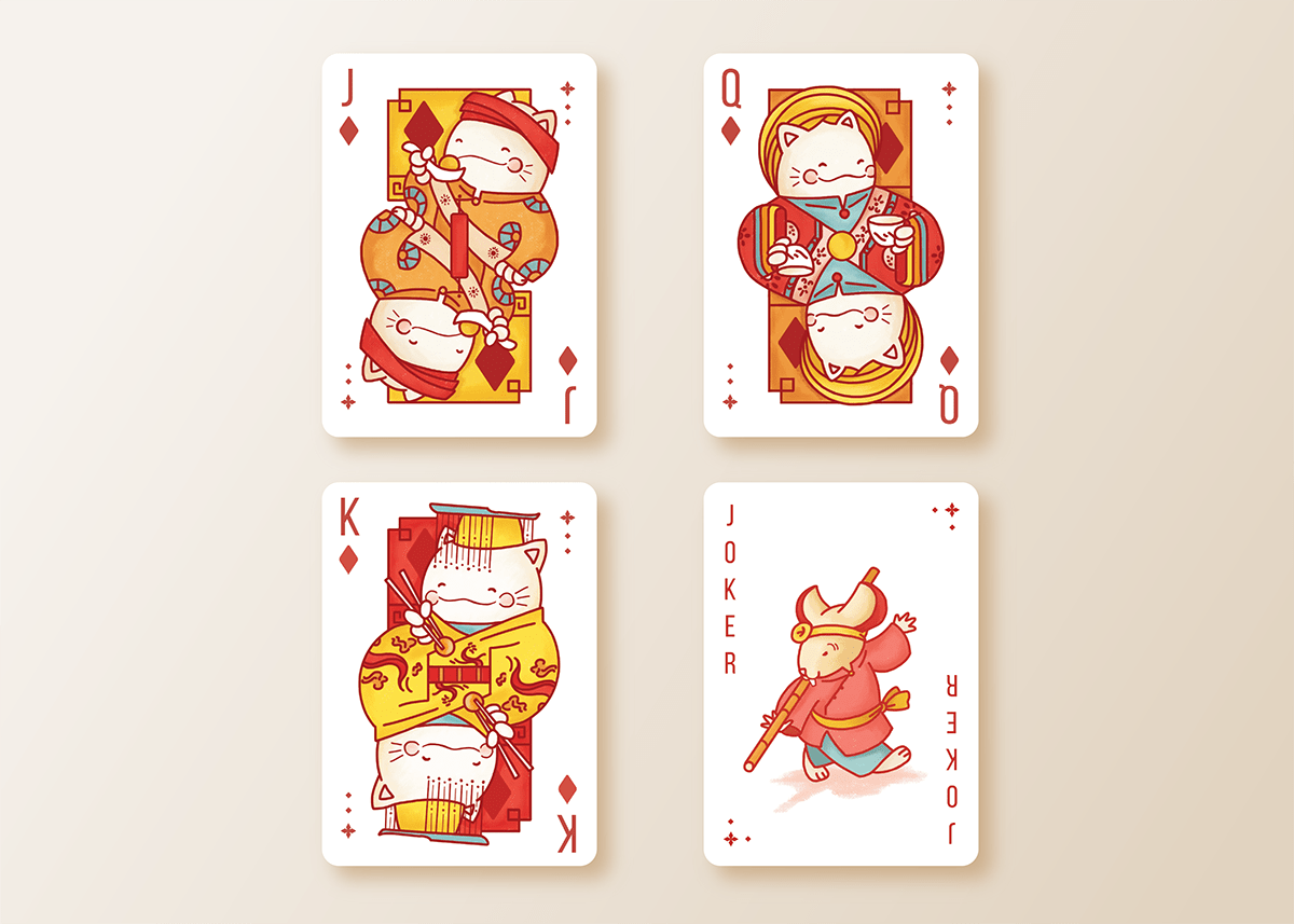 playing card Card Deck ILLUSTRATION  Cat mouse leehoma Food  restaurant