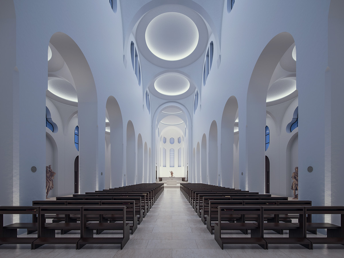 St Moritz Church John Pawson corona renderer