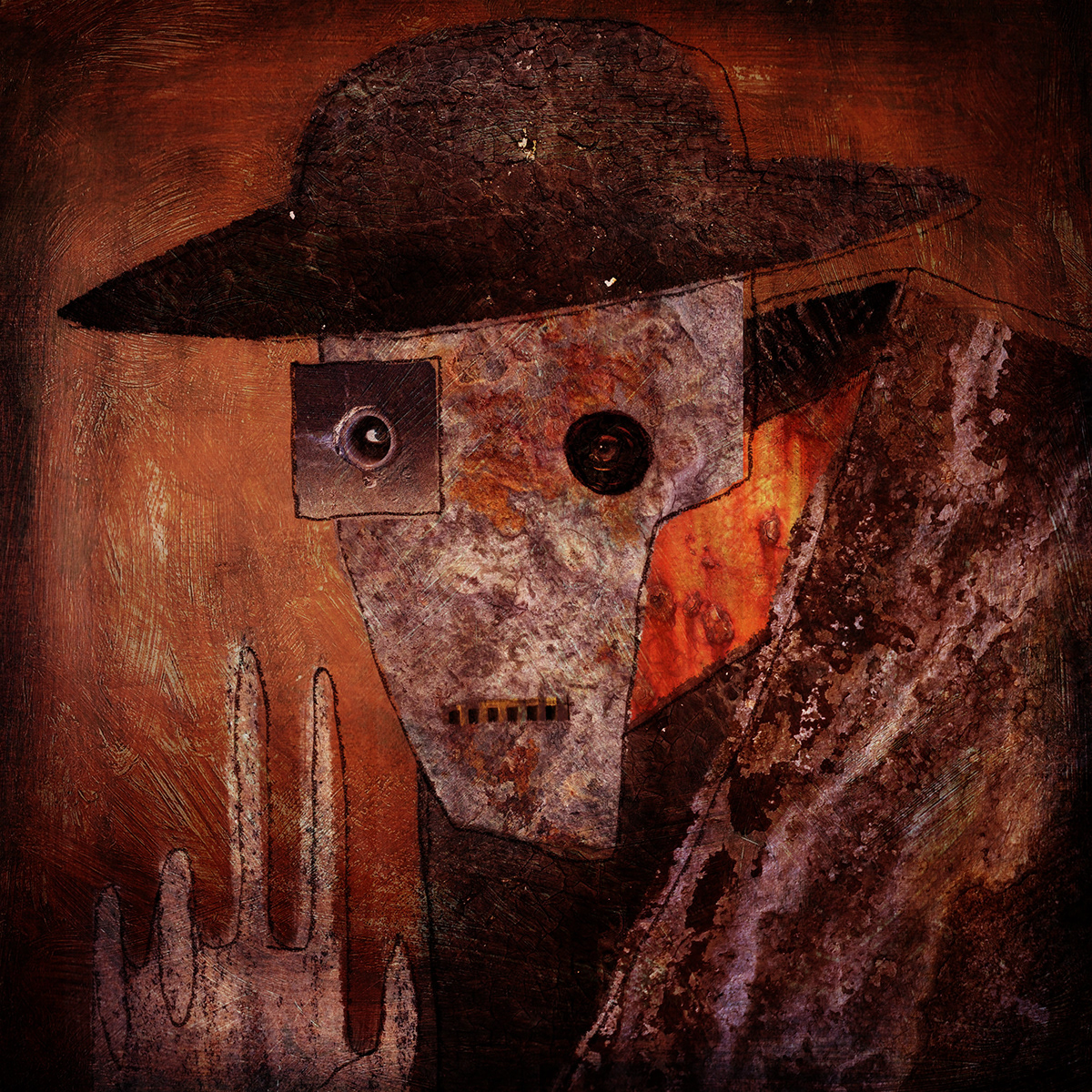collage dark textural creepy weird Hats photo digital