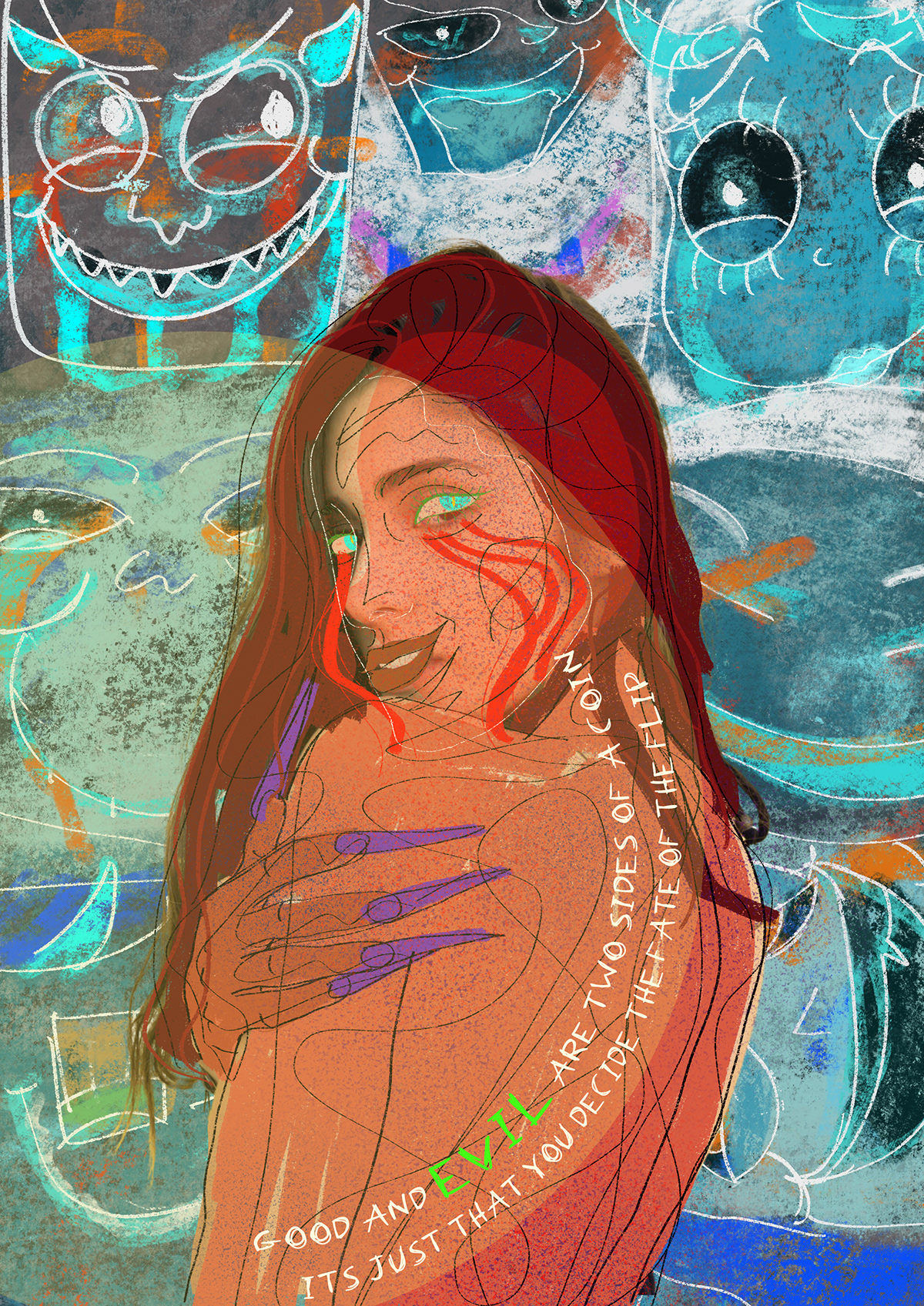 digital illustration Drawing  emotions feelings Insight