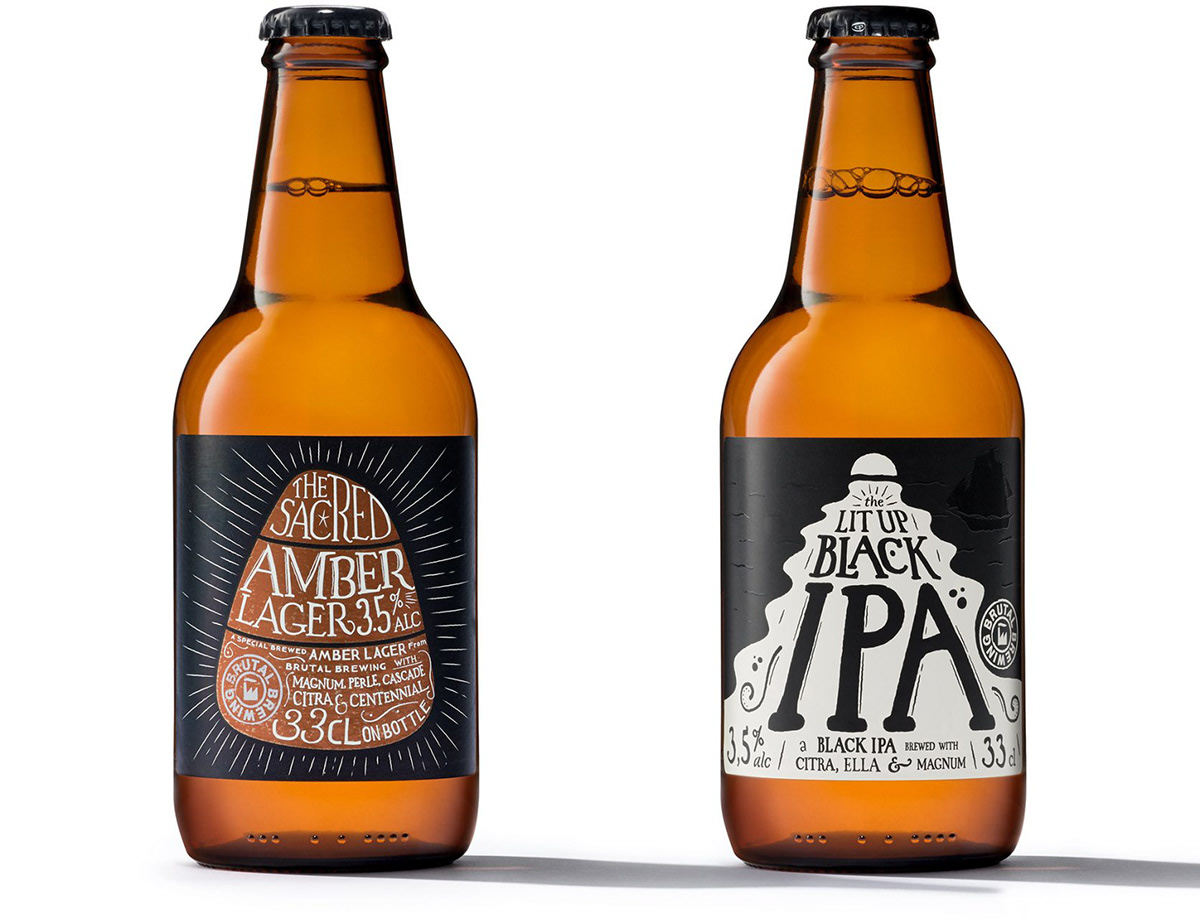 beer beer design branding  brutal brewing design drink Logo Design package design  Packaging spendrups