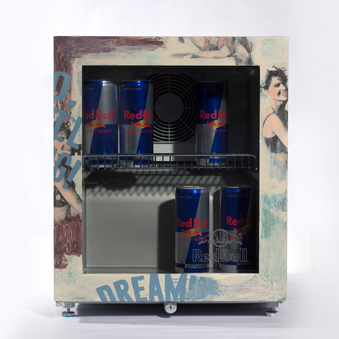 Red Bull canvas cooler psychedelic Pop Art psychedelic art Acrylic paint Street lifestyle