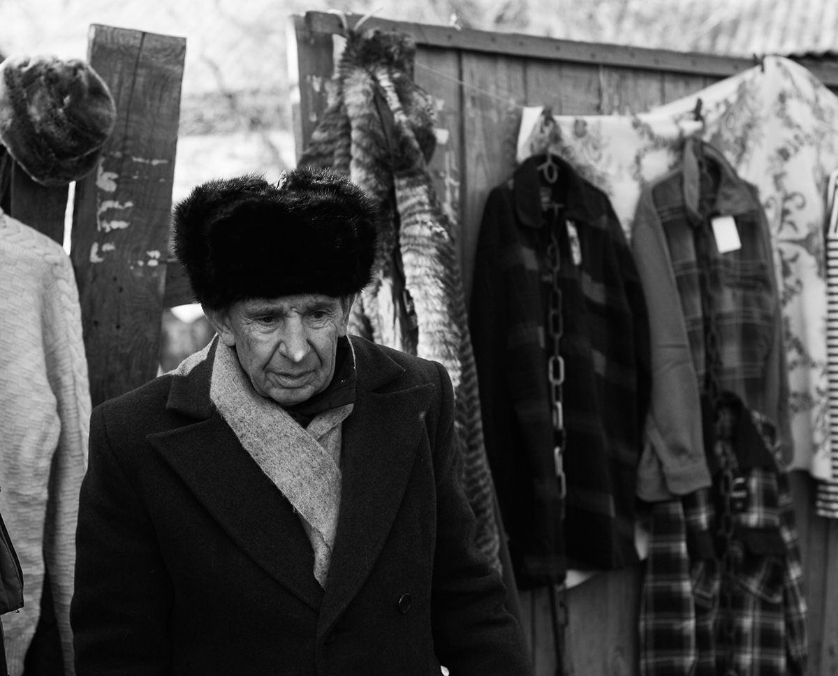 flea market kiev ukraine old people black and white February digital photo dogs