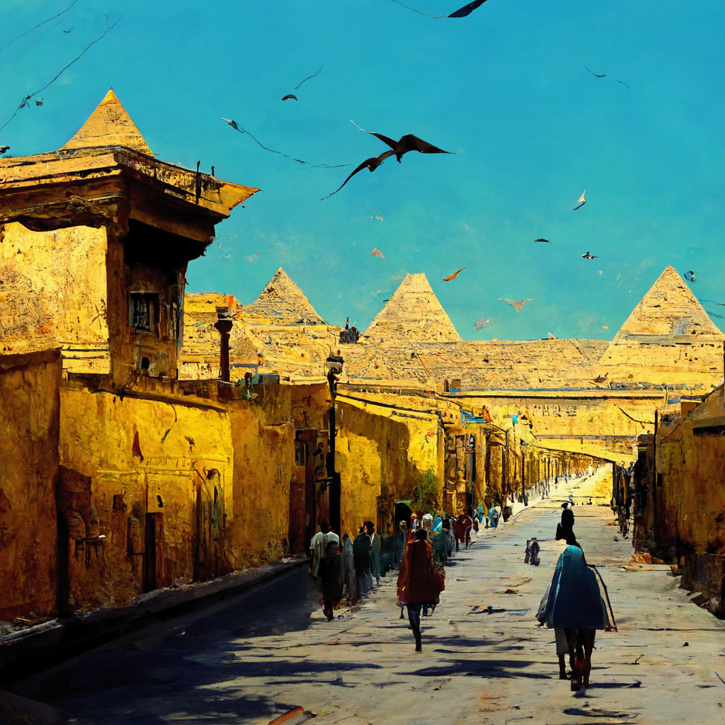 ai AIDEsign art egypt egyptian art midjourney OLDCITY pharonic