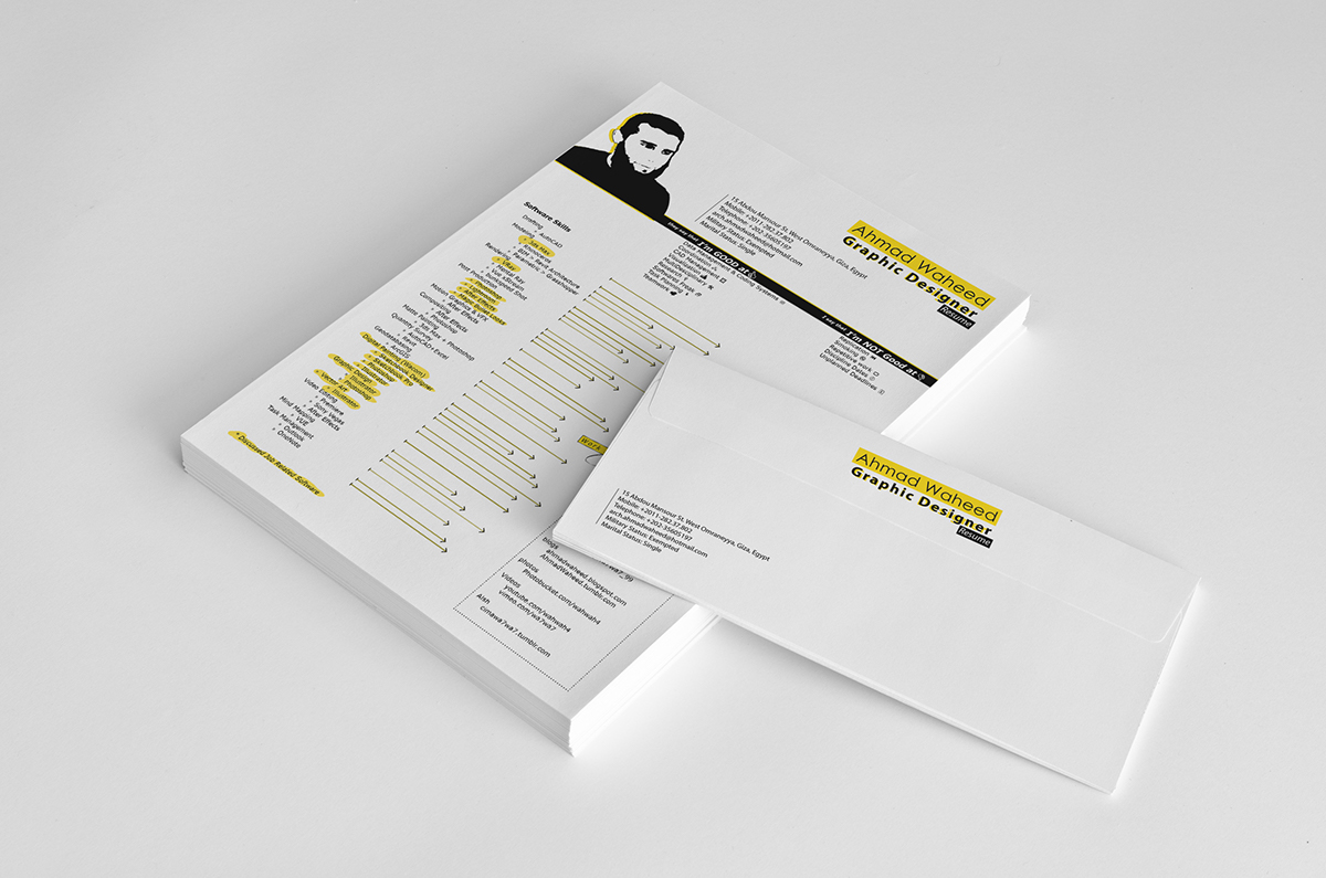 CV Resume graphic design Wa7Wa7 ahmad Waheed سيرة ذاتية