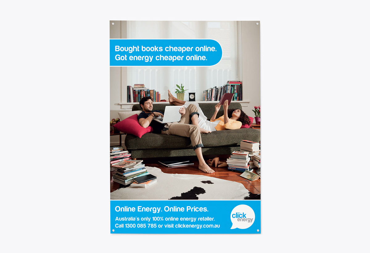 click energy yoke ad Poster Design blue electricity energy