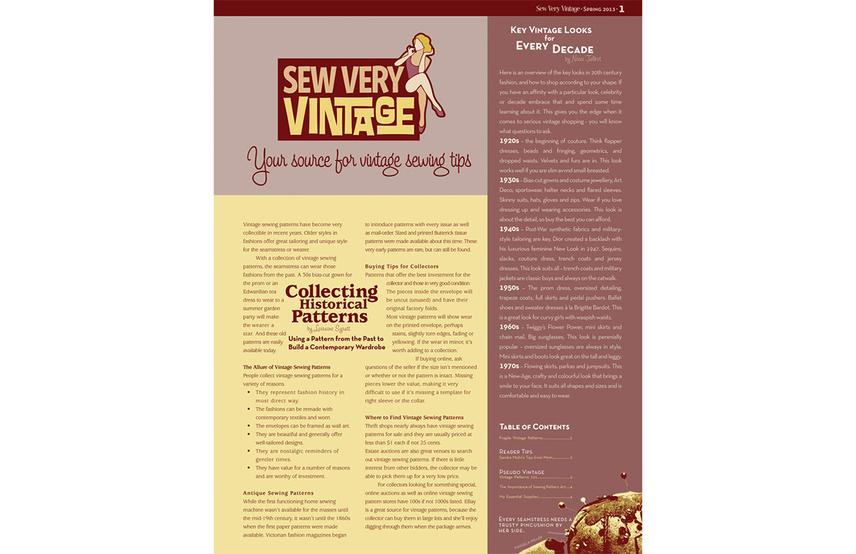 newsletter Duotone vintage sewing