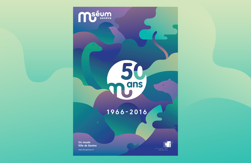museum natural history poster anniversary leaflet identity