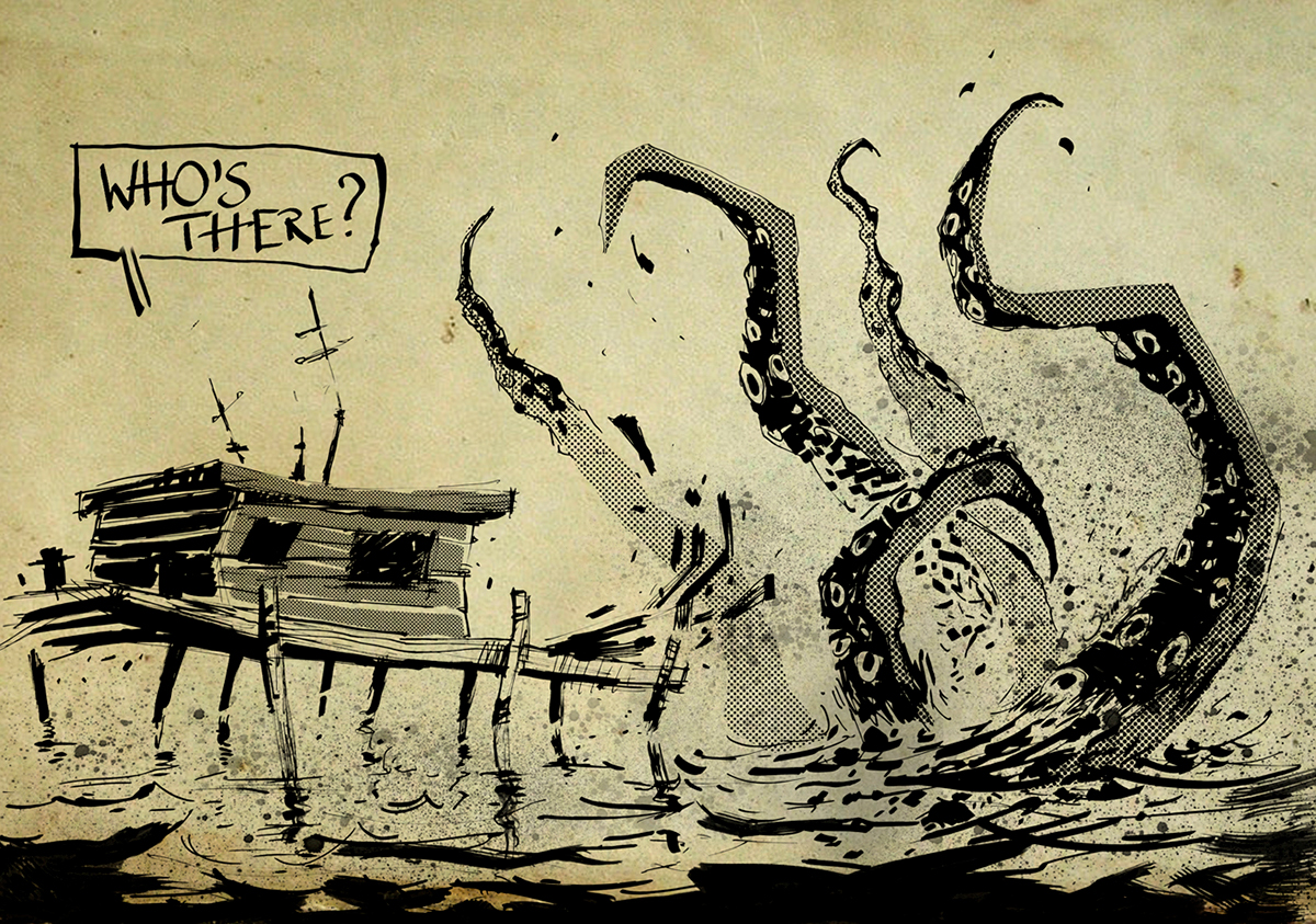 artist comics cthulhu deep draw horror hplovecraft lovecraft octopus tentacles
