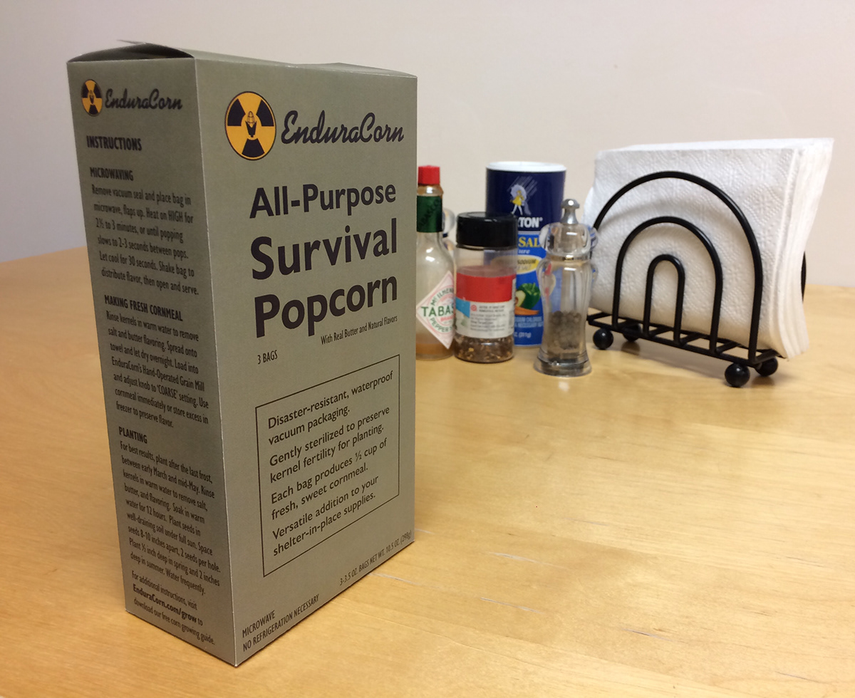 box corn doomsday Military Packaging popcorn PREPPER survival survivalist WWII