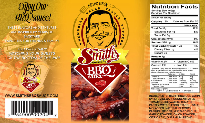 smiths smiths bbq sauce label design package design  brand creation label design