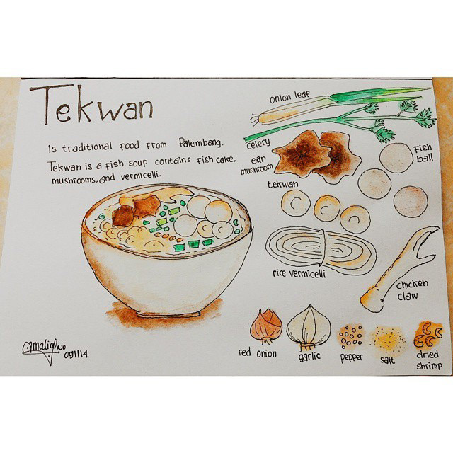 receipe Food  Soup delicious fish chicken sketch watercolor