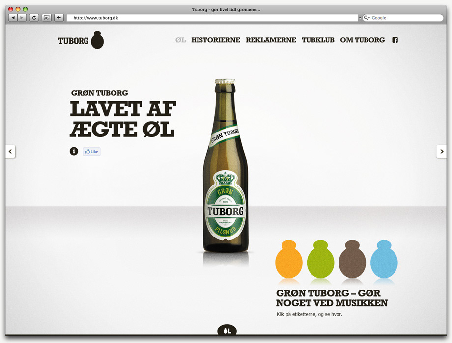 web site Tuborg beer Webdesign