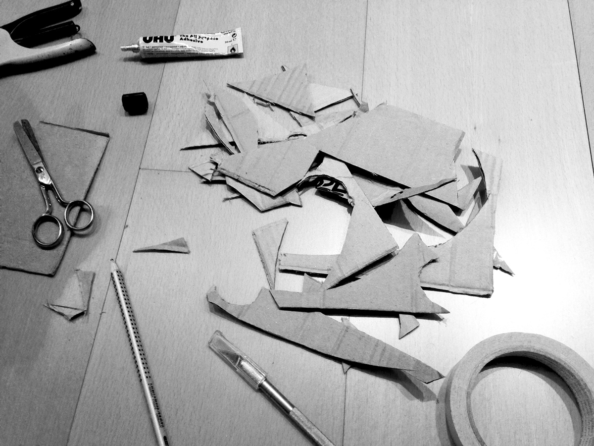 Munny wip philtoys cardboard paper Custom mega samurai art mask filippo perin