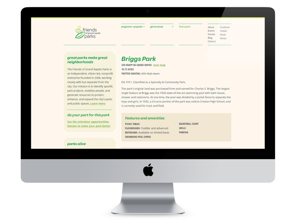 Website park finder Grand Rapids