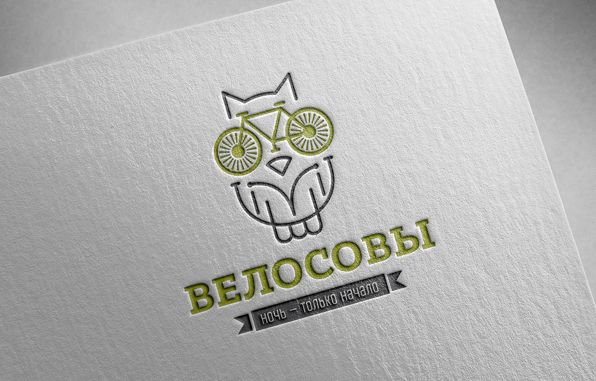 Bicycle night riding logo owl Bike velosova