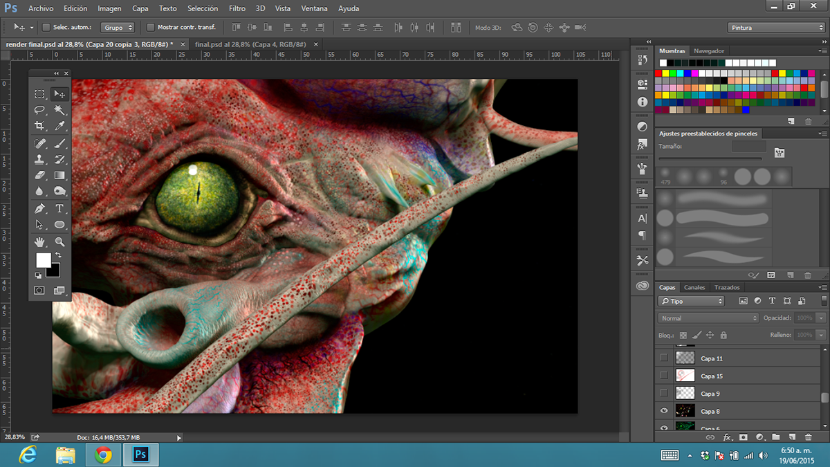 Zbrush photoshop concept art diseño de personajes creature evil Digital Sculpting