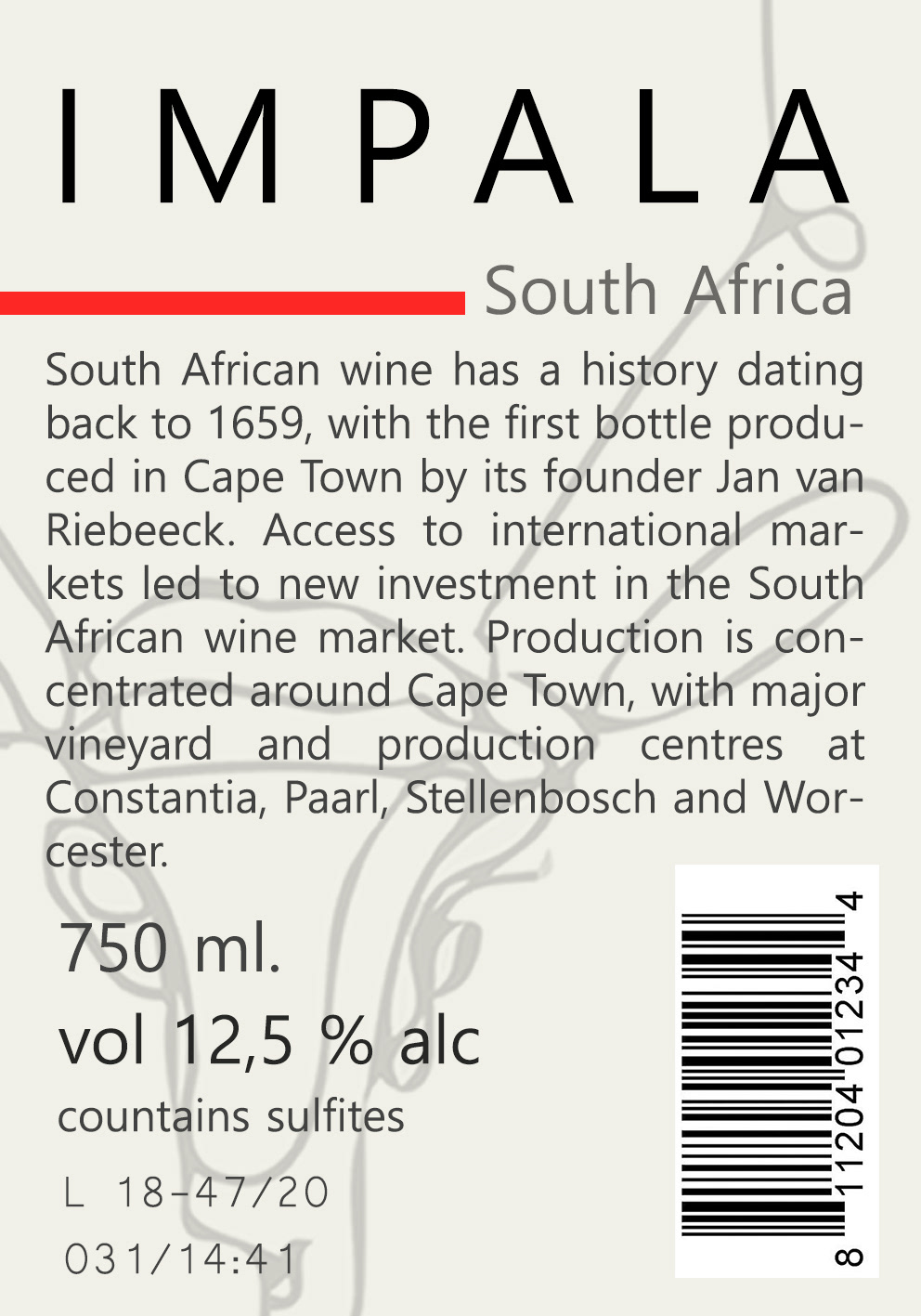 Advertising  african wine bottle wine