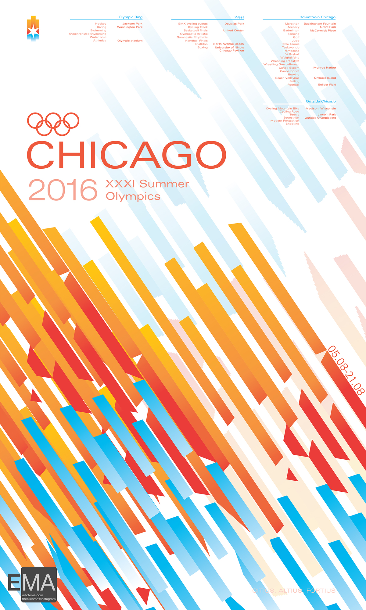 chicago poster olympic graphic art design