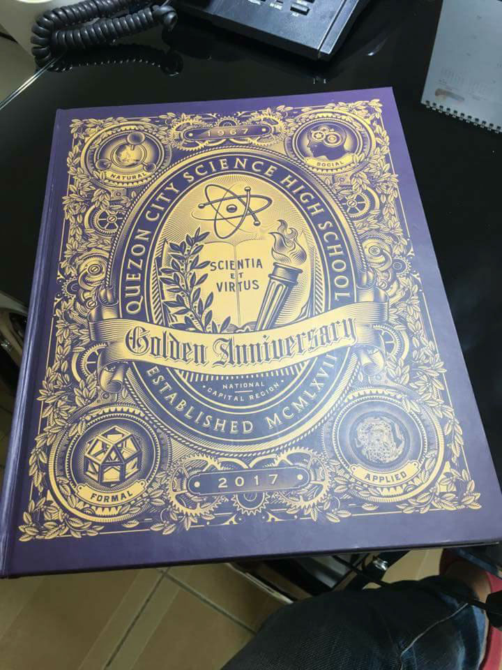 QueSci book cover 50th anniversary woodcut golden Victorian